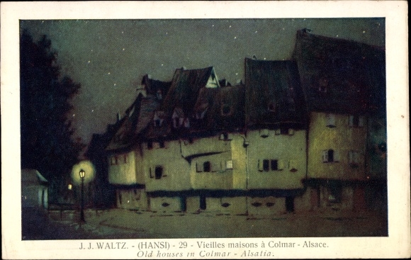 Artist Postcard Hansi, Jean Jacques Waltz, Colmar Colmar Alsace Haut Rhin, Vieilles maisons