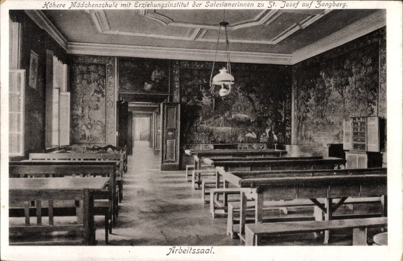 Postcard Zangberg, St. Joseph's Educational Institute of the Salesian Sisters, Higher Girls' School, Workroom