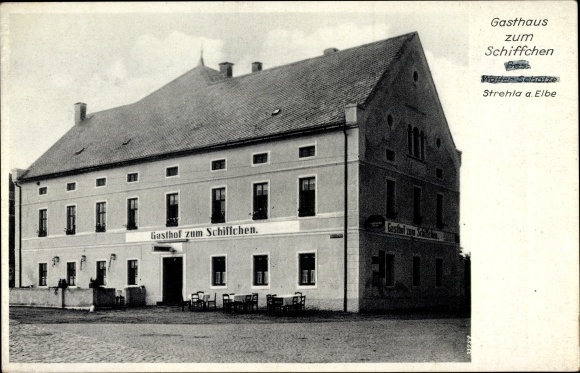 Postcard Strehla on the Elbe Saxony, Inn zum Schiffchen