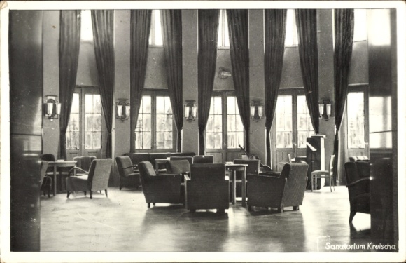 Postcard Kreischa in the Ore Mountains, view into the sanatorium