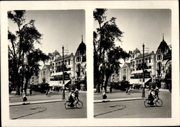 Stereo photo Amsterdam North Holland Netherlands, Rembrandt Square