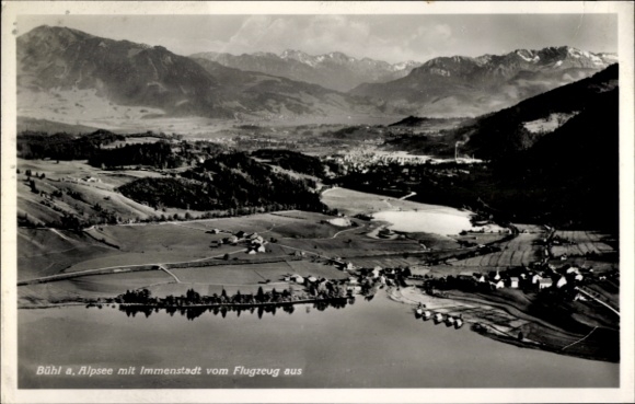 Postcard Bühl am Alpsee Immenstadt im Allgäu, aerial photograph, Immenstadt