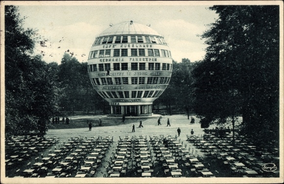 Postcard Dresden, The ball house seen from the concert garden, annual show of German work