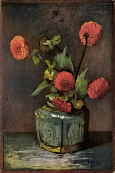 Artist Postcard Bouquet of flowers in a vase