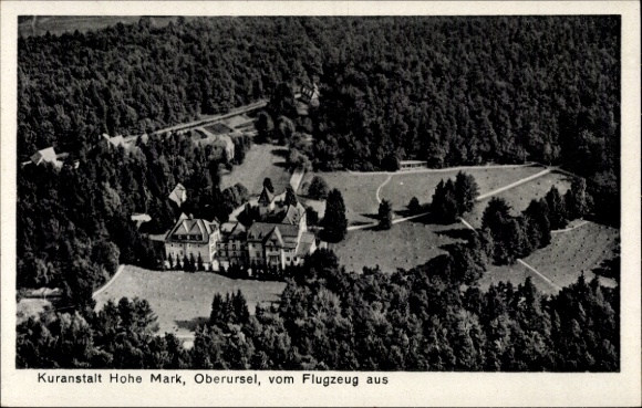 Postcard Hohe Mark Hohemark Oberursel in the Taunus Hesse, aerial photograph