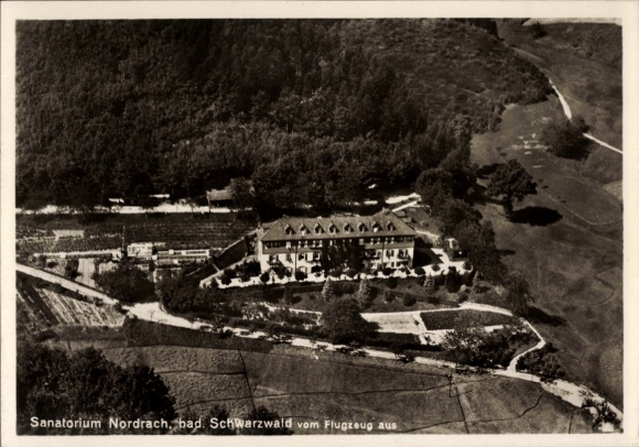 Ak Nordrach im Schwarzwald Baden, Fliegeraufnahme, Sanatorium