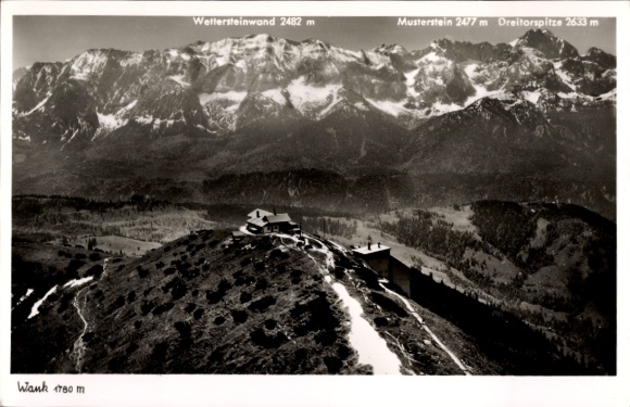 Garmisch Partenkirchen in Upper Bavaria, Wankhaus, aerial photograph
