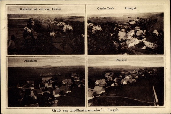 PC Großhartmannsdorf in the Ore Mountains, Manor, Oberdorf, Niederdorf, Mitteldorf