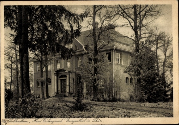 Postcard Georgenthal Thuringia, school camp Haus Eichengrund