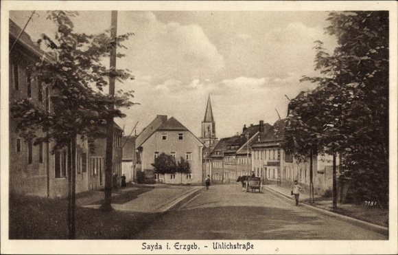 Postcard Sayda in the Ore Mountains, Uhlichstrasse