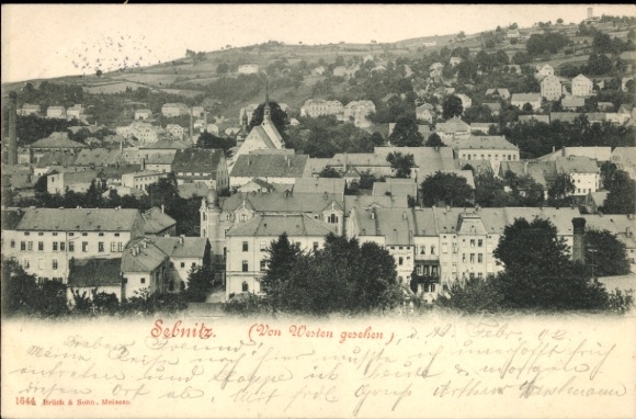 Ak Sebnitz Sächsische Schweiz,  Stadtansicht, Häuser, Kirche, 