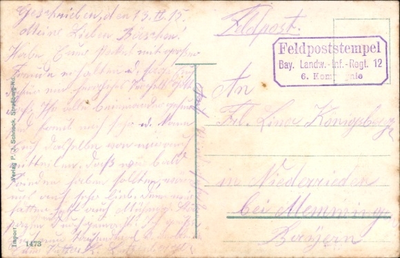 Postcard The Germans repulse the French attack at Altkirch, German soldiers, Empire