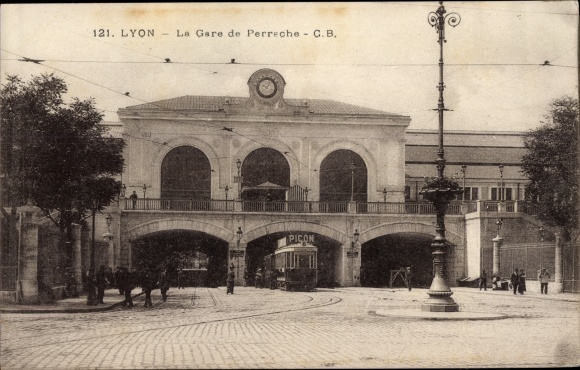 Postcard Lyon Rhône, Perrache Station