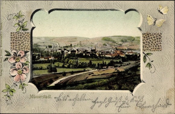 Passepartout PC Münnerstadt in Lower Franconia Bavaria, total view of the place