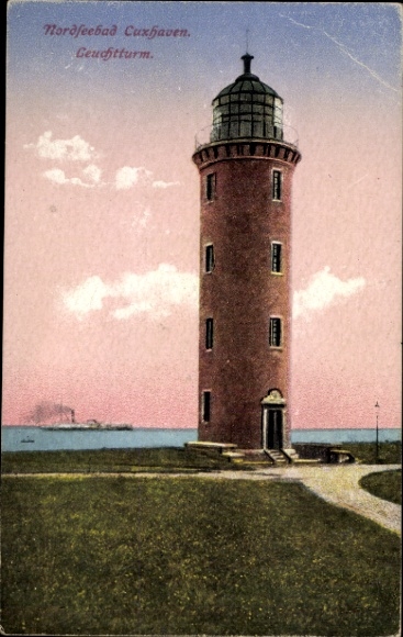 Postcard Cuxhaven in Lower Saxony, view of the lighthouse