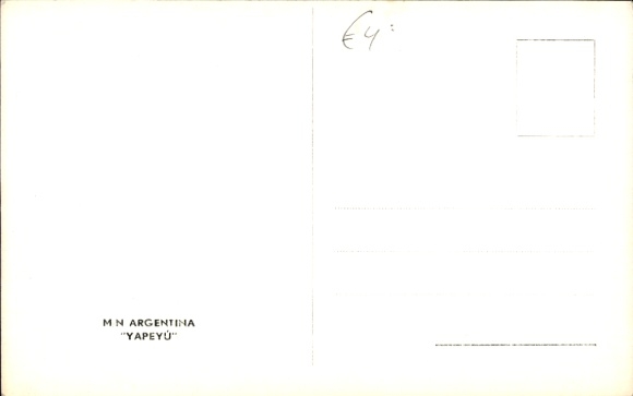 foto Ak Steamer M/N Argentinië Yapeyu, Argentijnse lijnen