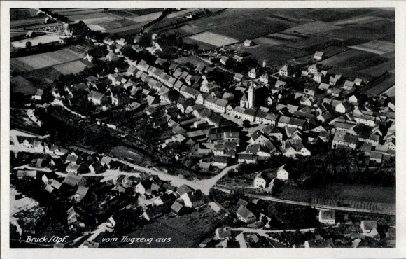 Ak Bruck in der Oberpfalz Bayern, Fliegeraufnahme