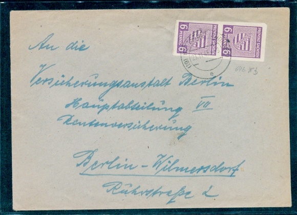 Michel No. 69xb(2) on cover, OPD Province Saxony, certified Ströh BPP