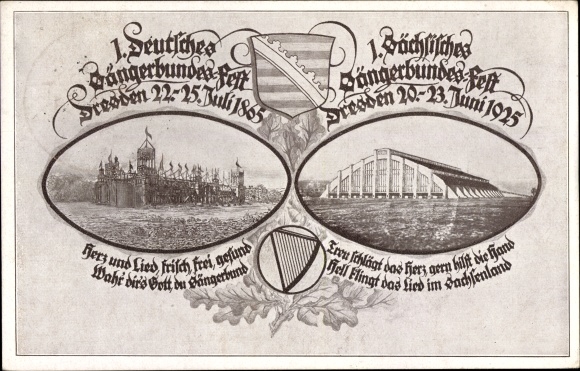 Passepartout PC Dresden, 1st Saxon Singers&#39; Association Festival 1925, Anniversary of the Singers&#39; Association Festival 1865