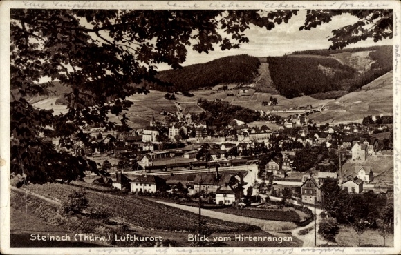 Ak Steinach im Thüringer Wald, Blick vom Hirtenrangen