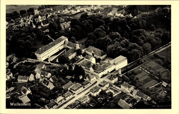 Postcard Wallerstein in Swabia, aerial photograph