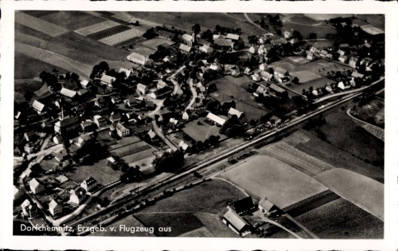 Postcard Dorfchemnitz Zwönitz in the Ore Mountains, aerial photograph