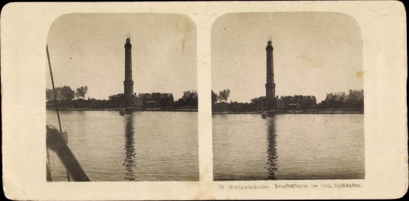 Stereo photo Chorzelin Osternothafen Świnoujście Świnoujście Pomerania, lighthouse