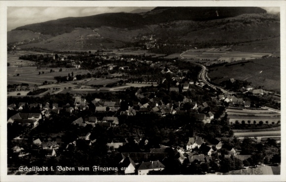 Postcard Schallstadt in the Black Forest Baden, aerial photograph