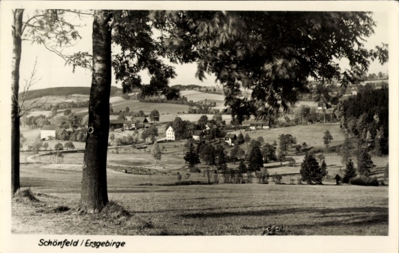 Postcard Schönfeld Dippoldiswalde in the Ore Mountains, general view