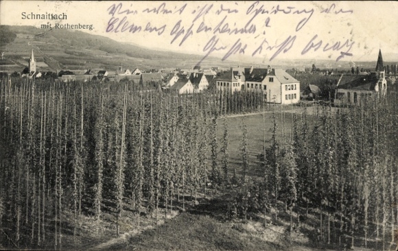 Postcard Schnaittach in Middle Franconia, partial view with Rothenberg