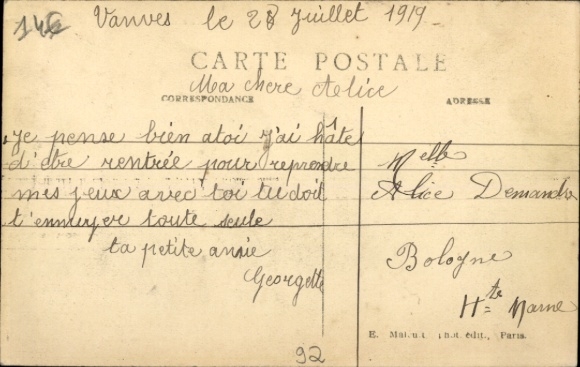 Postcard Vanves Hauts de Seine, Rue de Paris