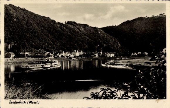 Ak Brodenbach a.d. Mosel, Dampfer, Ort