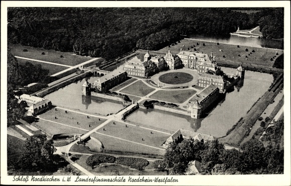 Ak Nordkirchen in Westfalen, Schloss, Landesfinanzschule, Fliegeraufnahme