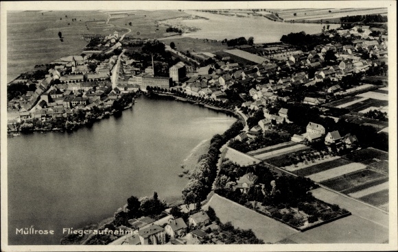 Postcard Müllrose in the Oder Spree district, aerial photo