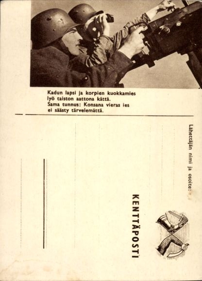 Postcard Finnish Soldiers