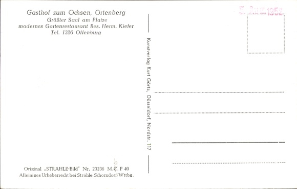 Postcard Ortenberg in Baden, aerial photograph, Ortenberg Castle