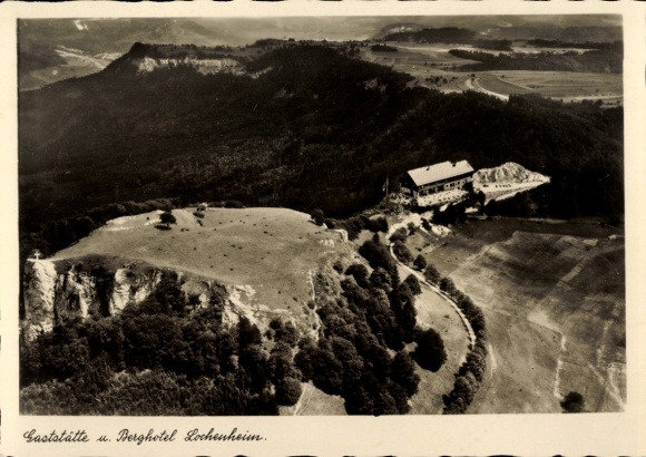 Postcard Balingen in Württemberg, aerial photograph, restaurant and mountain hotel Lochenheim
