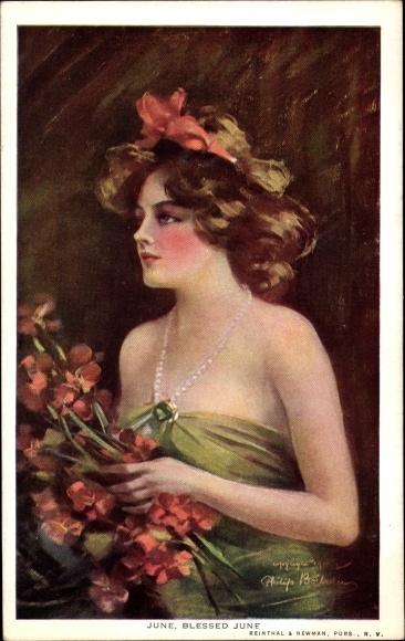 Artist PC Boileau, Philip, June, Blessed June, Vrouw in een strapless jurk