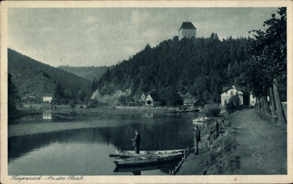 Postcard Ziegenrück at the Slate Mountains Thuringia, on the Saale