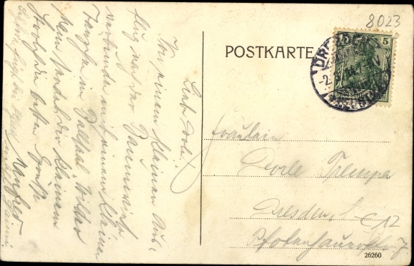 Postcard Dresden Wilder Mann Trachenberge, inn, after the forest park