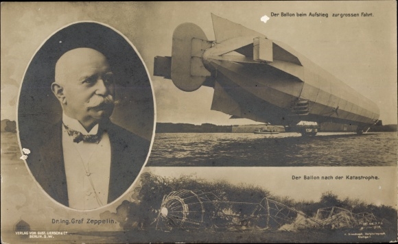 PC Ferdinand Graf von Zeppelin, balloon rising, after the catastrophe, LZ 4