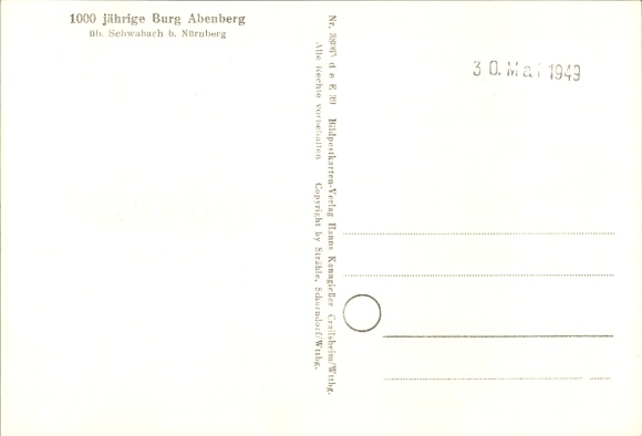 Postcard Abenberg in Middle Franconia, castle, aerial photograph