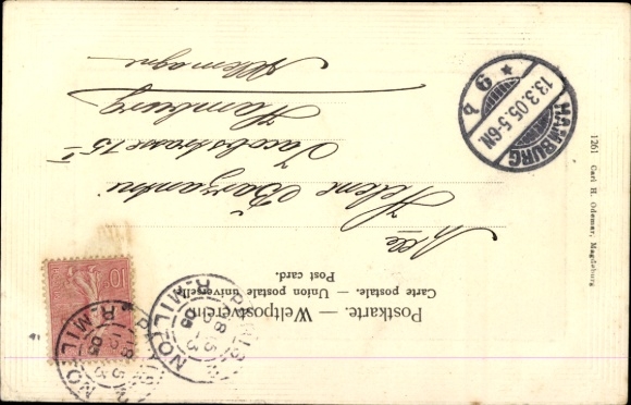 Passepartout Postcard Oh if you were my own, How dear you should be to me, May beetles, mushrooms