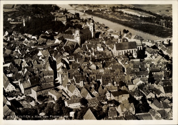 Postcard Kitzingen in Mainfranken Bavaria, aerial photograph