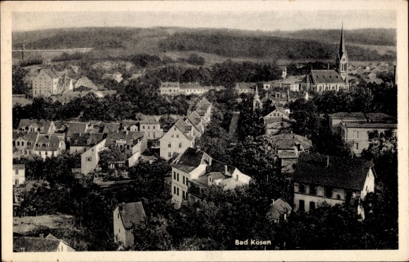 Ak Bad Kösen Naumburg an der Saale, Landschaft von  Häuser, Kirche, Bäume