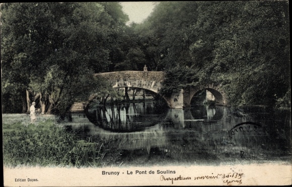 Ak Brunoy Essonne, Le Pont de Soulins