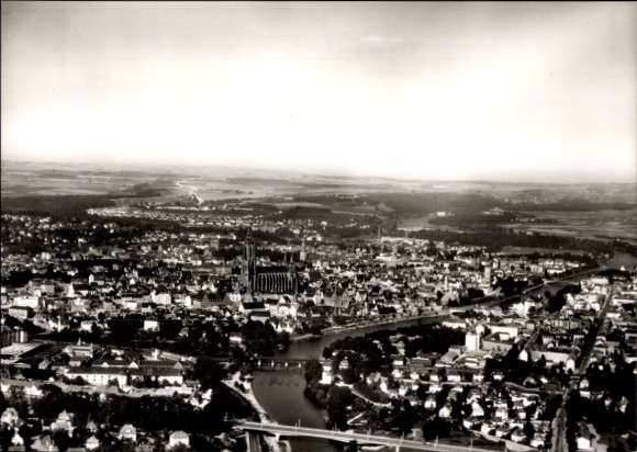 Ak Ulm an der Donau, Fliegeraufnahme
