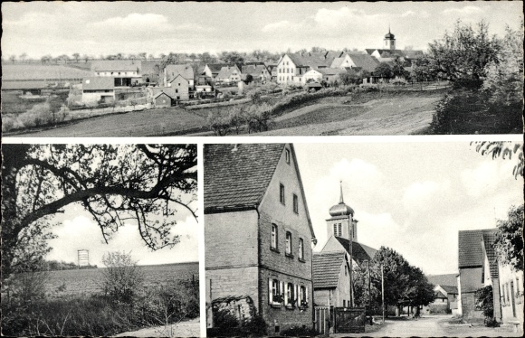 Postcard Aufstetten Röttingen in Lower Franconia, general view, street section