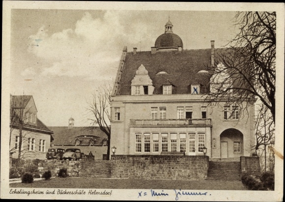 Postcard Helmsdorf Stolpen in Saxony, convalescent home and bakery school