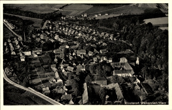Postcard Walkenried am Harz, aerial photograph